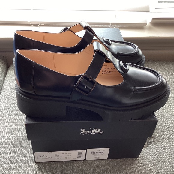 COACH Women's Liv Leather Mary Jane Flats, size 8.5 - Picture 12 of 15